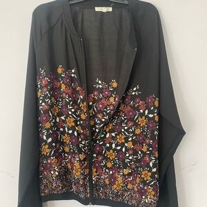 Maurices Black Jacket with Floral Accents